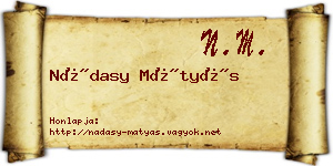 Nádasy Mátyás névjegykártya